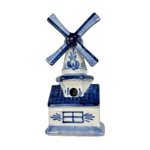 Vintage Delft Ceramic Windmill Music Box